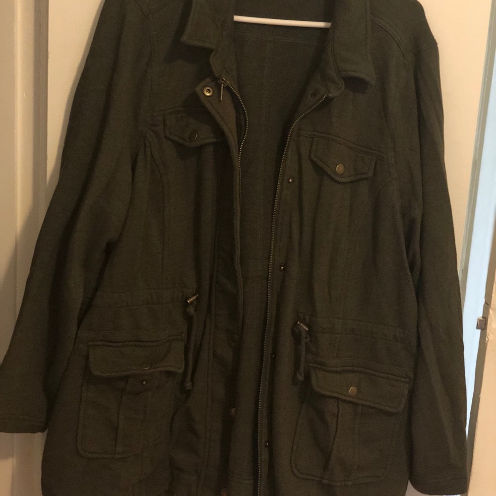 Olive green Torrid size 3 utility coat.